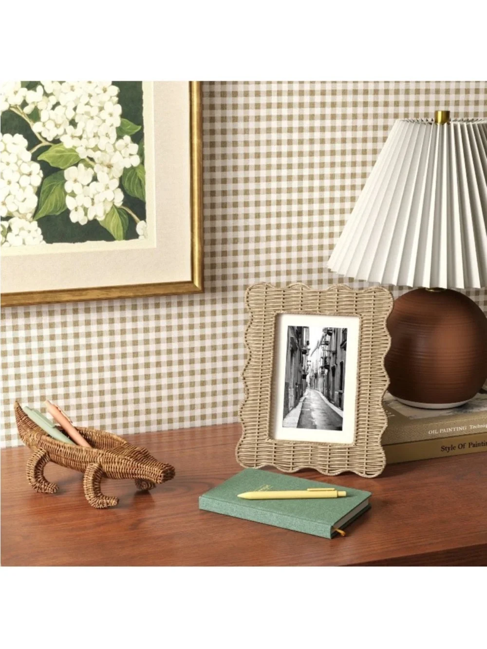 Threshold - Woven Rattan Alligator Reptile Basket Pencil Holder - Brown